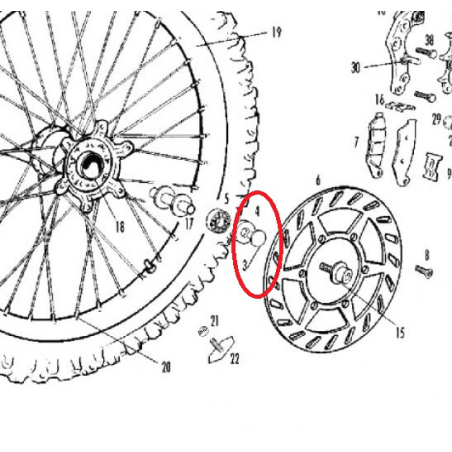 FRONT WHEEL LEFT BUSHING GG 00-03