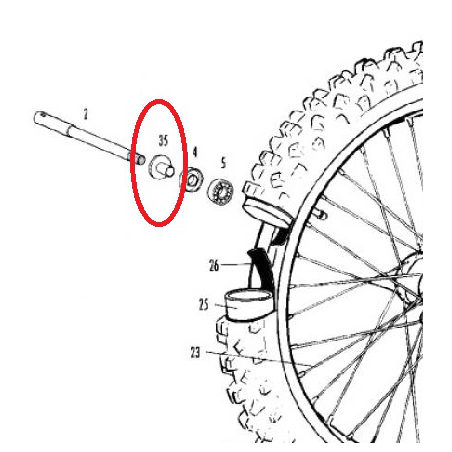 FRONT WHEEL RIGHT BUSHING 00-03